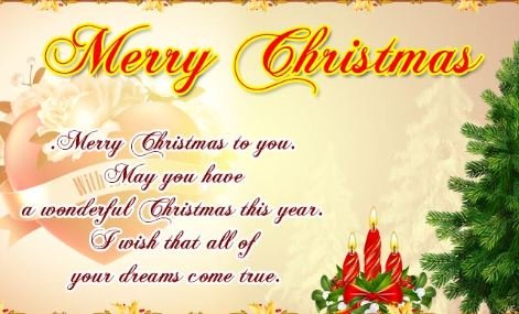 Christmas Greetings For Card